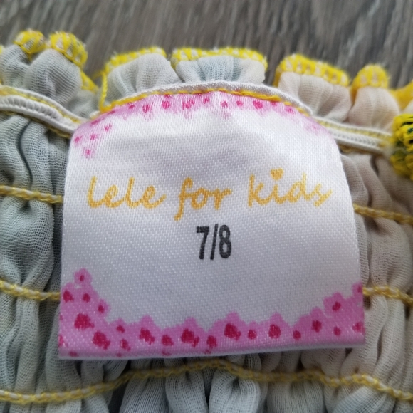 Lele For Kids Floral Halter Shirred Top Size 7/8 - Picture 8 of 9